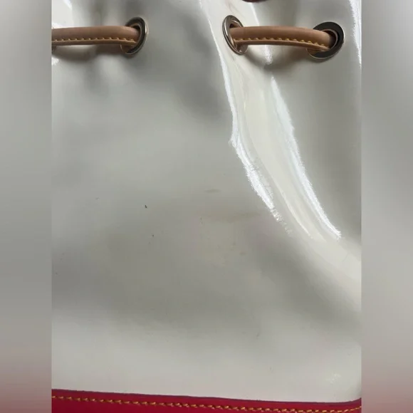 Dooney & Bourke Red and Cream Bucket Bag - Picture 6 of 10